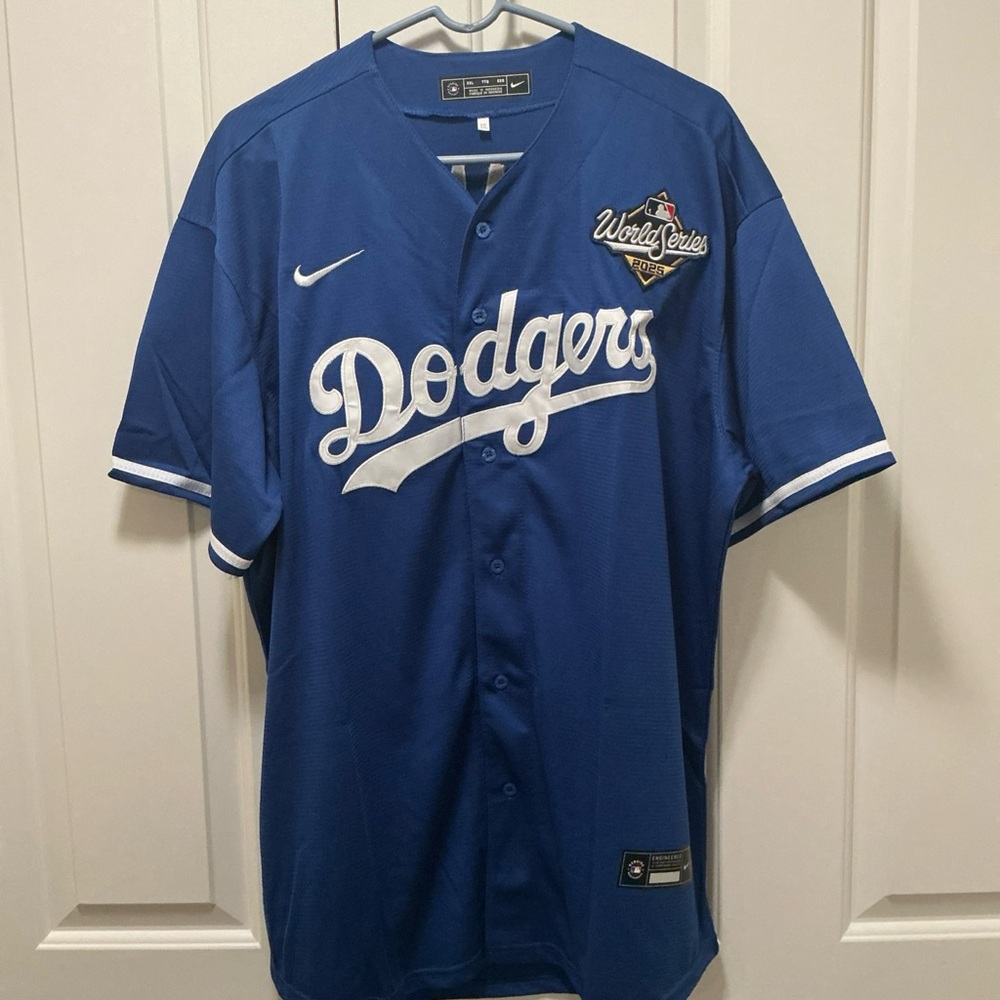 Nike LA Dodgers Yoshinobu Yamamoto Genuine Jersey 2025 World Series Patch XXL